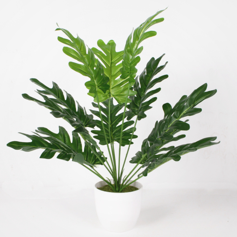 Plante artificiale Monstera și Dieffenbachia în ghivece pentru decorul casei și exterior, decor pentru perete