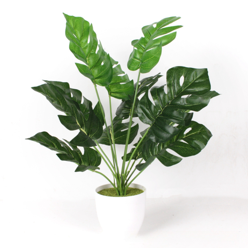 Plante artificiale Monstera și Dieffenbachia în ghivece pentru decorul casei și exterior, decor pentru perete