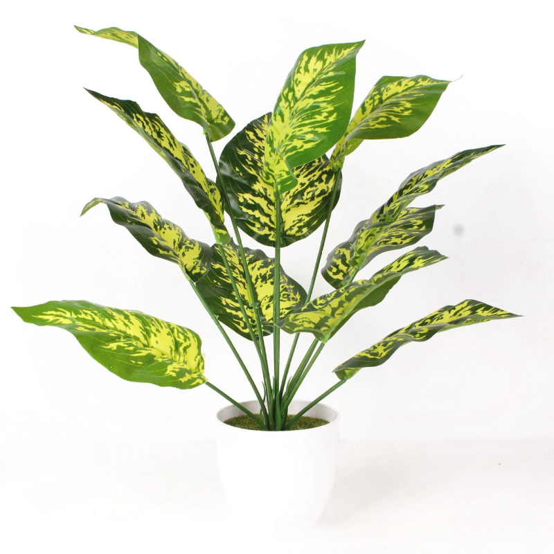 Plante artificiale Monstera și Dieffenbachia în ghivece pentru decorul casei și exterior, decor pentru perete