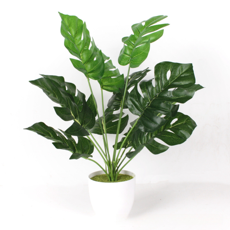 Plante artificiale Monstera și Dieffenbachia în ghivece pentru decorul casei și exterior, decor pentru perete