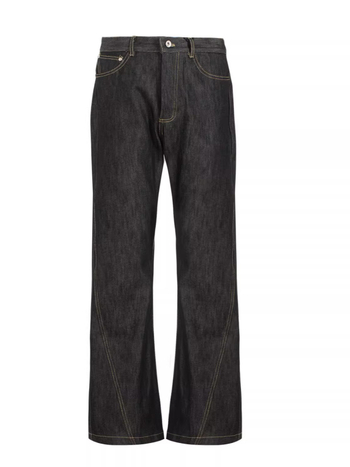 Echoforge Qingguangyuan Blugi din denim pentru bărbați cu broderie, stil Old Money, croială largă, relaxată