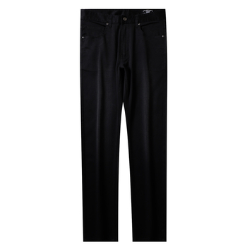 Blugi negri pentru bărbați, talie medie, ușori, elastici, stil casual-business, croială slim straight