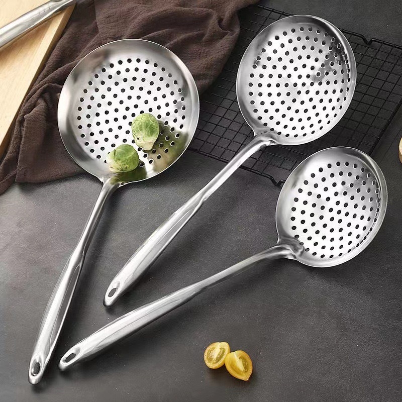 Colander din oțel inoxidabil nemagnetic, grosime 2 mm, fire duble, lung, într-o singură piesă, pentru tăiței, prăjit și oală fierbinte.
