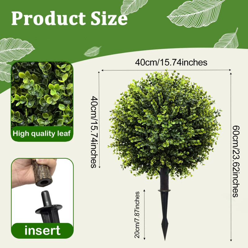 Ramură artificială de eucalipt pentru grădină și decor interior, 30–100 cm