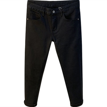Jeanși din denim elastici pentru bărbați, croială Slim Straight, căptușiți cu fleece, iarnă 2025