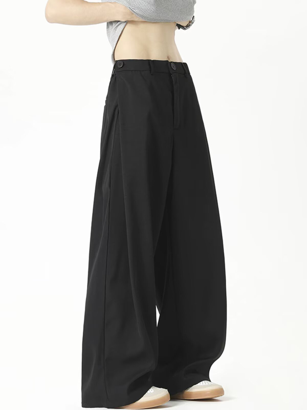 Pantaloni pentru bărbați, stil american, gri premium, vară, croială dreaptă lejeră, largi, drapaj casual