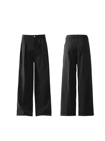 Pantaloni negri pentru bărbați, stil american, croială largă, vară, lejer, croială dreaptă