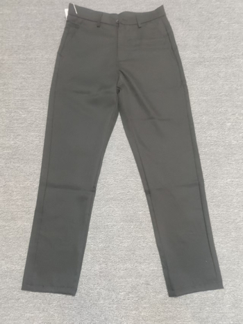 Pantaloni bărbați drepti, cu logo triunghiular, stil urban business casual, pantaloni lungi cu efect drapaj