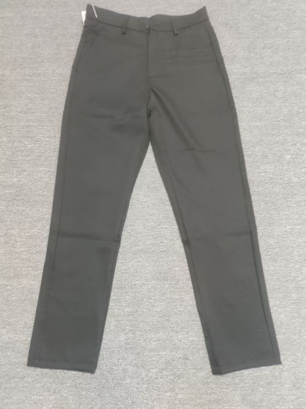 Pantaloni bărbați drepti, cu logo triunghiular, stil urban business casual, pantaloni lungi cu efect drapaj