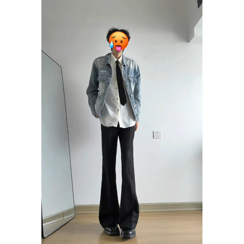 Cleanfit pantaloni bărbați cu căptușeală din fleece, groși și ușor evazați, casual cu croială dreaptă pentru toamnă–iarna, lejeri și care subțiază silueta
