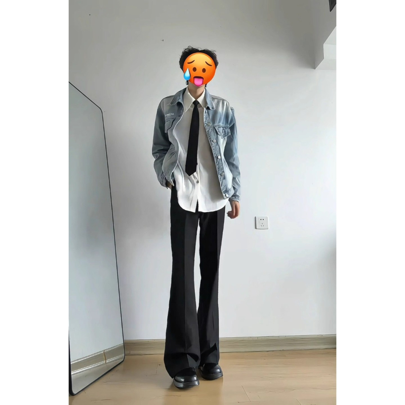 Cleanfit pantaloni bărbați cu căptușeală din fleece, groși și ușor evazați, casual cu croială dreaptă pentru toamnă–iarna, lejeri și care subțiază silueta
