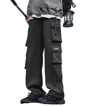Pantaloni cargo bărbați căptuți cu fleece, buzunare multiple, iarnă, croi drept, casual