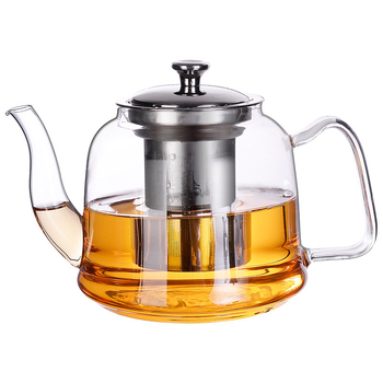 Set Gongfu de ceai cu oală groasă, ceainic din sticlă rezistentă la temperatură cu filtru, pentru uz casnic, set de ceai cu flori