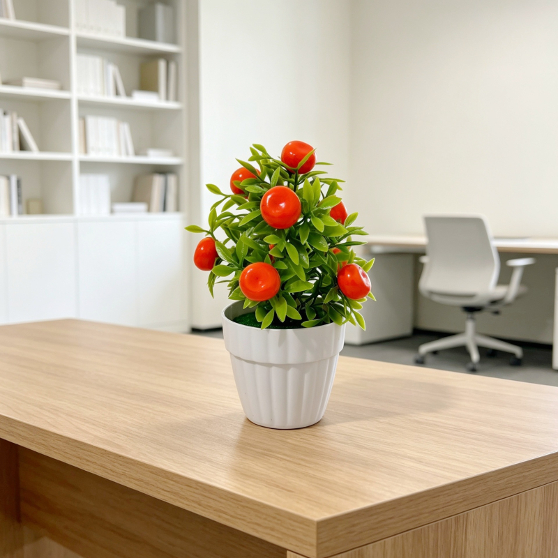 9 bucăți bonsai cu fructe realiste, plantă artificială în ghiveci din spumă pentru decorul casei