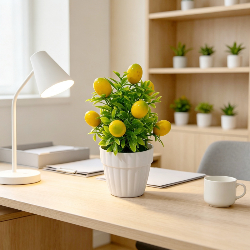 9 bucăți bonsai cu fructe realiste, plantă artificială în ghiveci din spumă pentru decorul casei