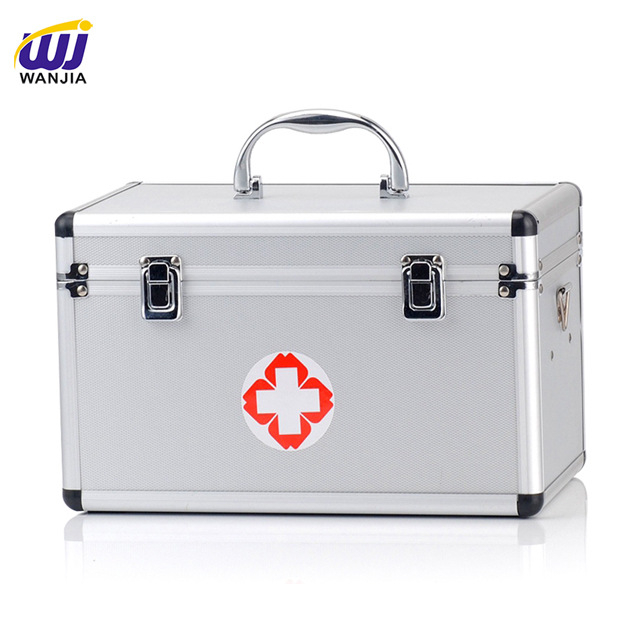 Cutie medicală de uz casnic din aliaj de aluminiu, portabilă, cu lacăt, capacitate mare
