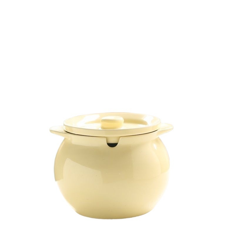 Borcan ceramic pentru untură cu capac, rezistent la temperaturi înalte, capacitate mare de depozitare, recipient pentru condimente de bucătărie și sare, set de 2 piese cu lingură