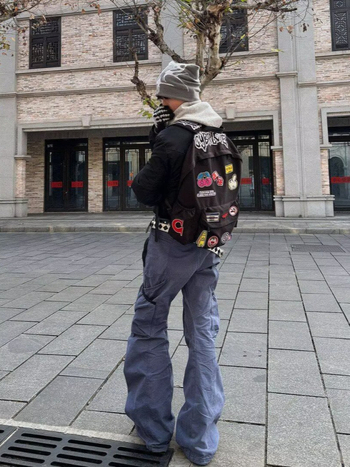 Pantaloni pentru bărbați, stil american retro de lucru, croială dreaptă relaxată, cu mai multe buzunare, pantaloni casual spălați pentru primăvară și toamnă