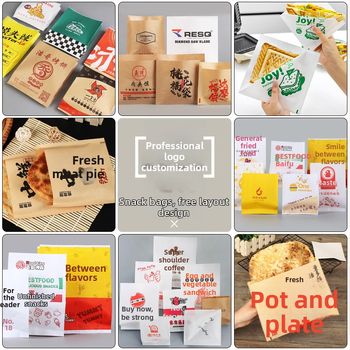 Papierové tašky na palacinky s vajíčkami na mieru, olejotesné kraftové papierové tašky na občerstvenie, jednorazový zahustený kraftový papier na komerčné použitie