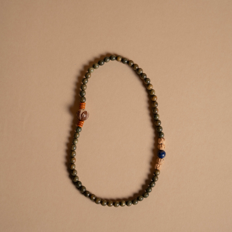 Brățară DIY în stil chinezesc din lemn de santal verde, mărgele de 6 mm și 8 mm, mărgele rozari budiste