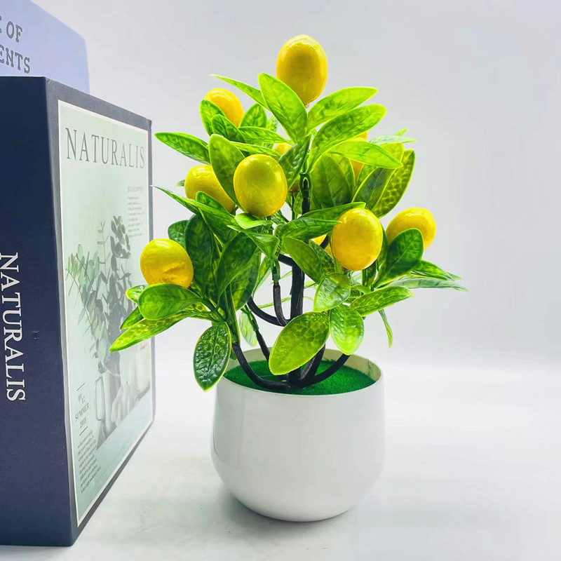 Bonsai cu fructe din plastic, 12 fructe din spumă, înălțime 23 cm