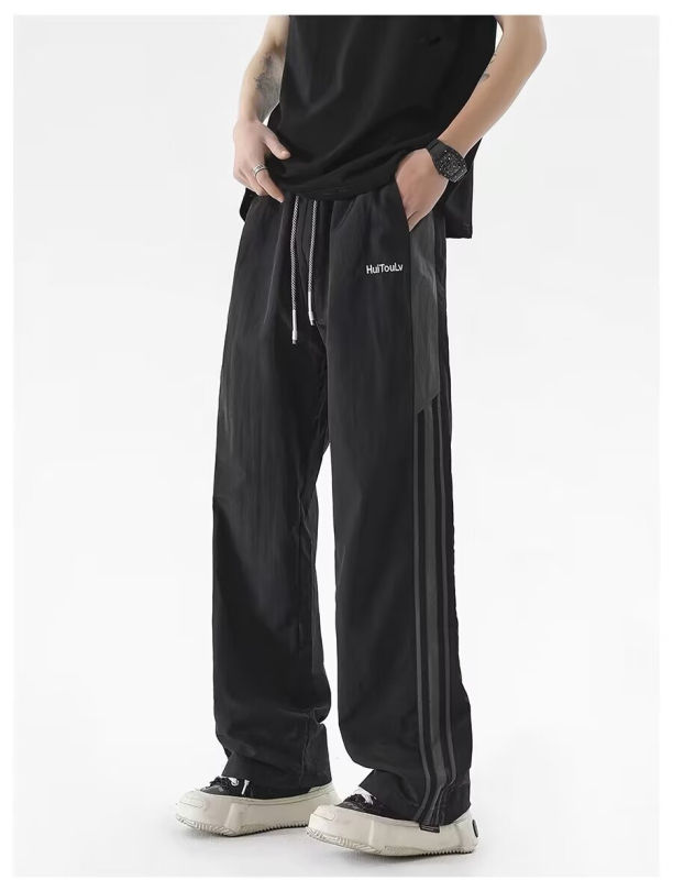 Pantaloni casual pentru bărbați, toamnă, croi drept și larg, stil urban