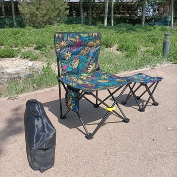 Scaun pliabil pentru pescuit în aer liber, cu țesătură Oxford, confortabil pentru camping, picnic și schițe de desen