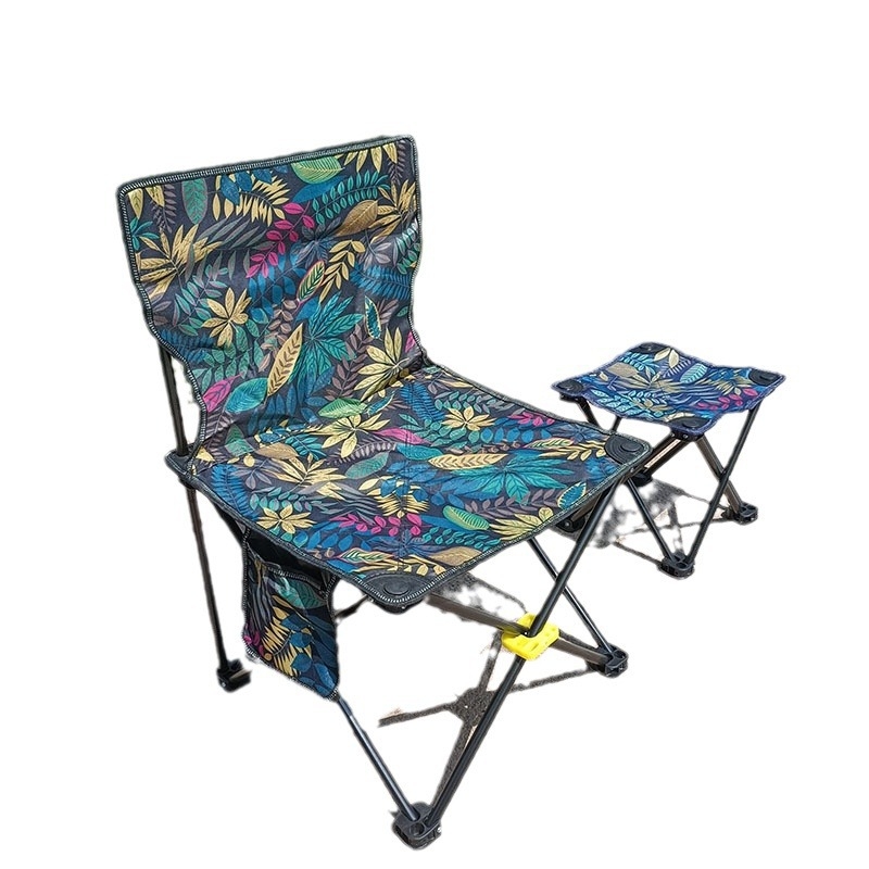 Scaun pliabil pentru pescuit în aer liber, cu țesătură Oxford, confortabil pentru camping, picnic și schițe de desen