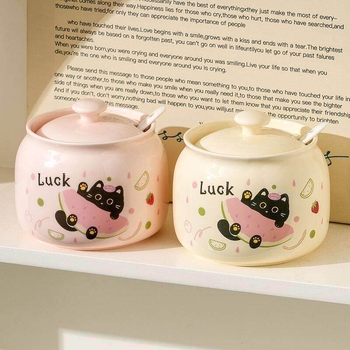 Vas ceramic pentru ulei de ardei iute și set de condimente – recipiente de bucătărie, borcan de sare, lingură