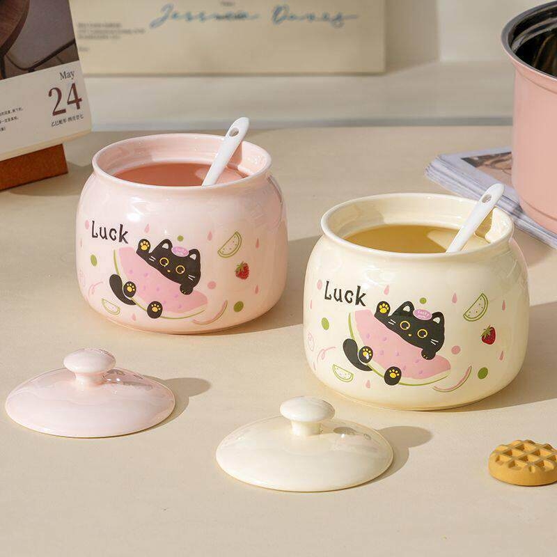 Vas ceramic pentru ulei de ardei iute și set de condimente – recipiente de bucătărie, borcan de sare, lingură