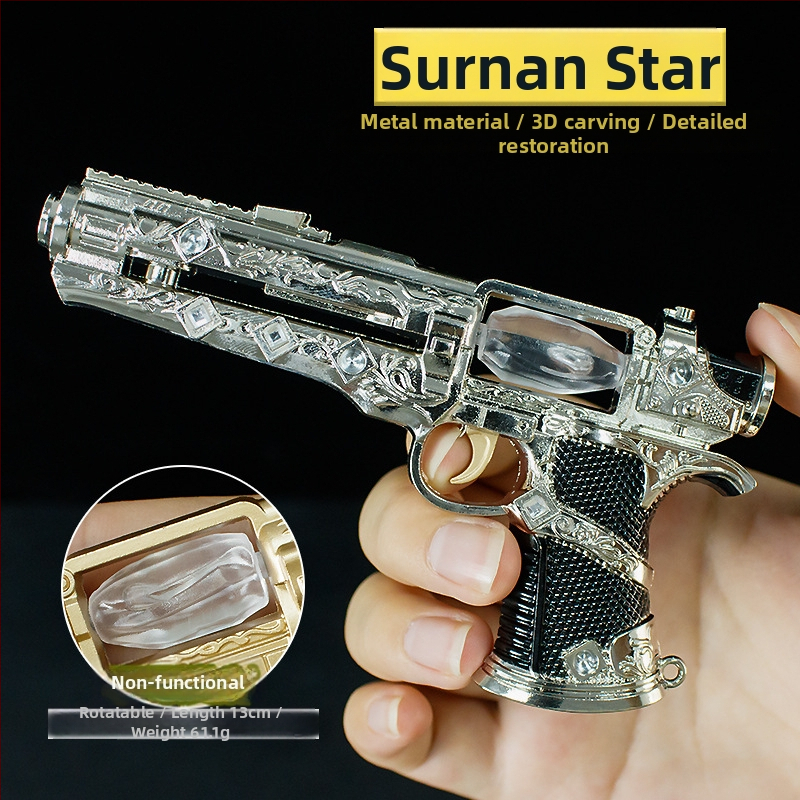 13 cm strieborný kovový model Surnan Star – figúrka z liatiny, herný suvenír