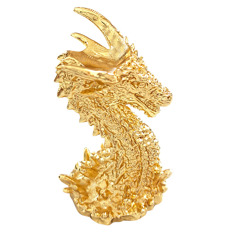 Suport metalic cu dragon auriu și sferă de cristal – ornament decorativ, stil chinezesc, pentru casă și birou