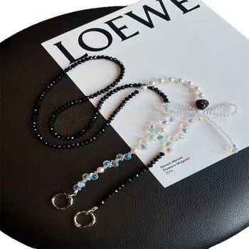 Șnur crossbody pentru telefon cu mărgele de cristal în formă de căpșună