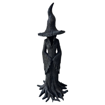Statuie de vrăjitoare din rășină, decor de Halloween pentru casă