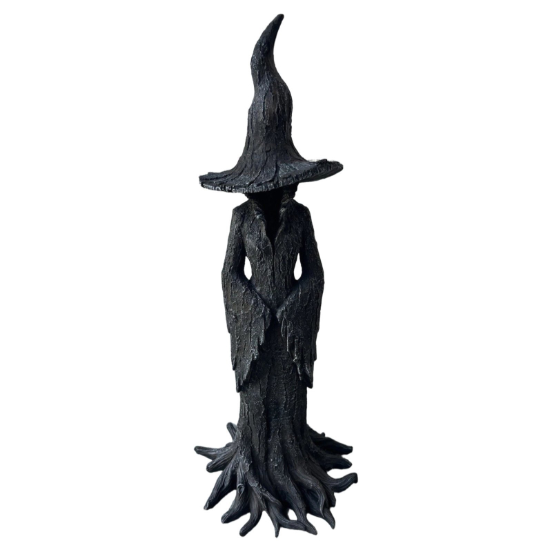 Statuie de vrăjitoare din rășină, decor de Halloween pentru casă