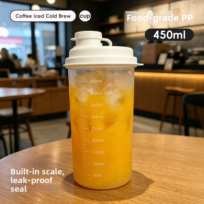 Priehľadný, zapečatený pohár na nápoje a nádoba na potraviny, prenosná, 300 – 500 ml, minimalistický dizajn z PP
