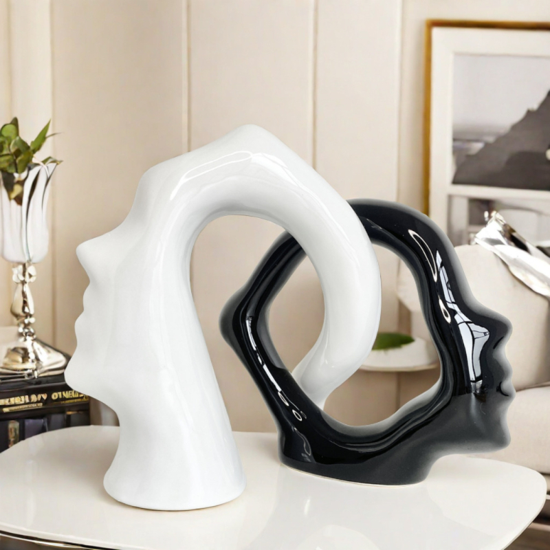 Vază decorativă ceramică nordică, stil modern minimalist, pentru sufragerie