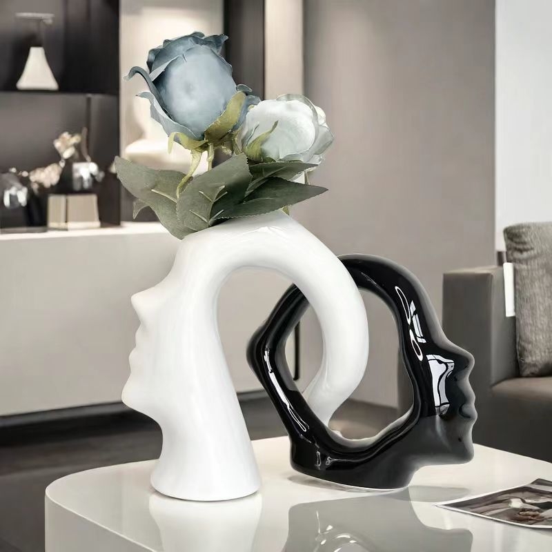 Vază decorativă ceramică nordică, stil modern minimalist, pentru sufragerie