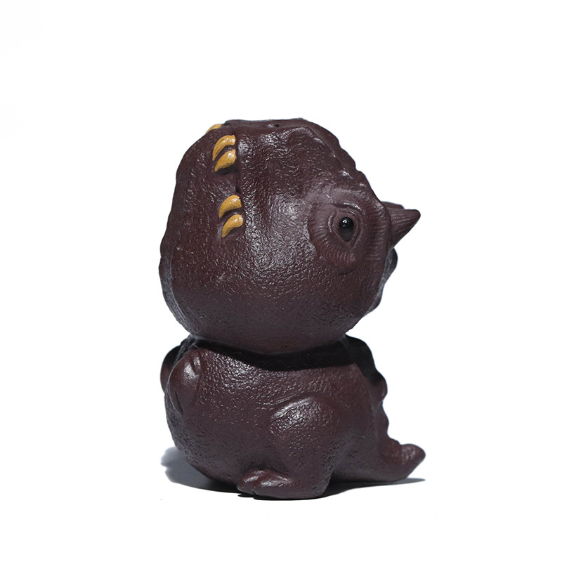 Tea Pet din nisip mov: Tyrannosaurus Rex, accesorii pentru ceai lucrate manual, suport ceramic pentru capac și decor pentru masa de ceai