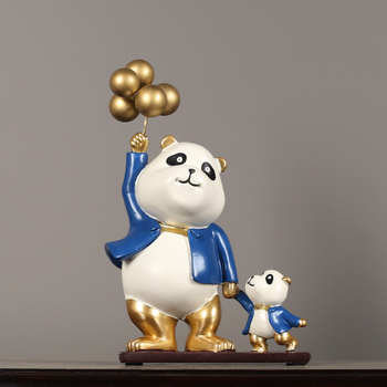 Figurină decorativă cu panda în stil desen animat pentru dulapul de televizor – decor modern, lux lejer pentru living și birou