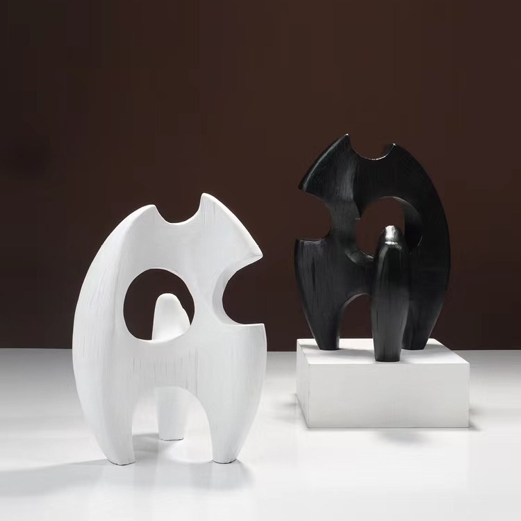 Figură decorativă din rășină în formă de flacără, stil modern minimalist, pentru hol și sufragerie