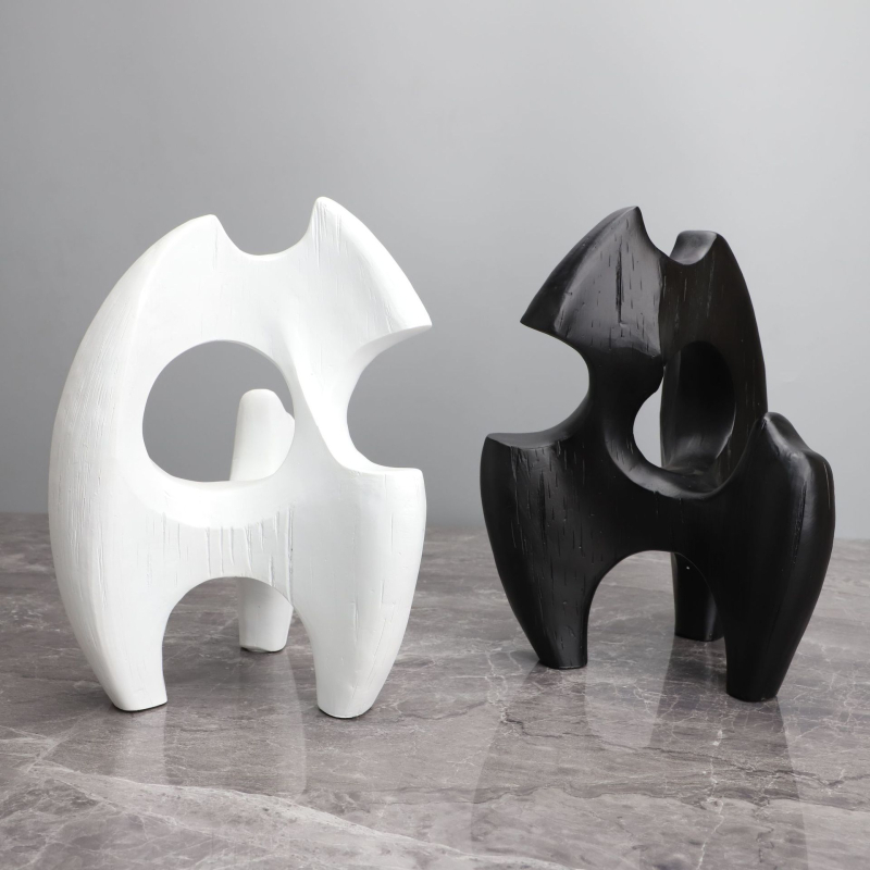 Figură decorativă din rășină în formă de flacără, stil modern minimalist, pentru hol și sufragerie