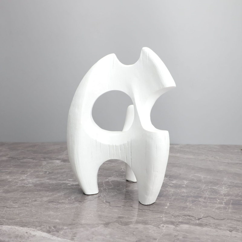 Figură decorativă din rășină în formă de flacără, stil modern minimalist, pentru hol și sufragerie