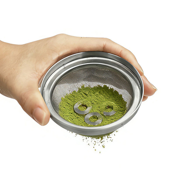 Recipient din oțel inoxidabil cu mecanism manual pentru matcha, uz casnic, recipient portabil de depozitare a pudrei de matcha, recipient ermetic pentru ceai în timpul călătoriilor