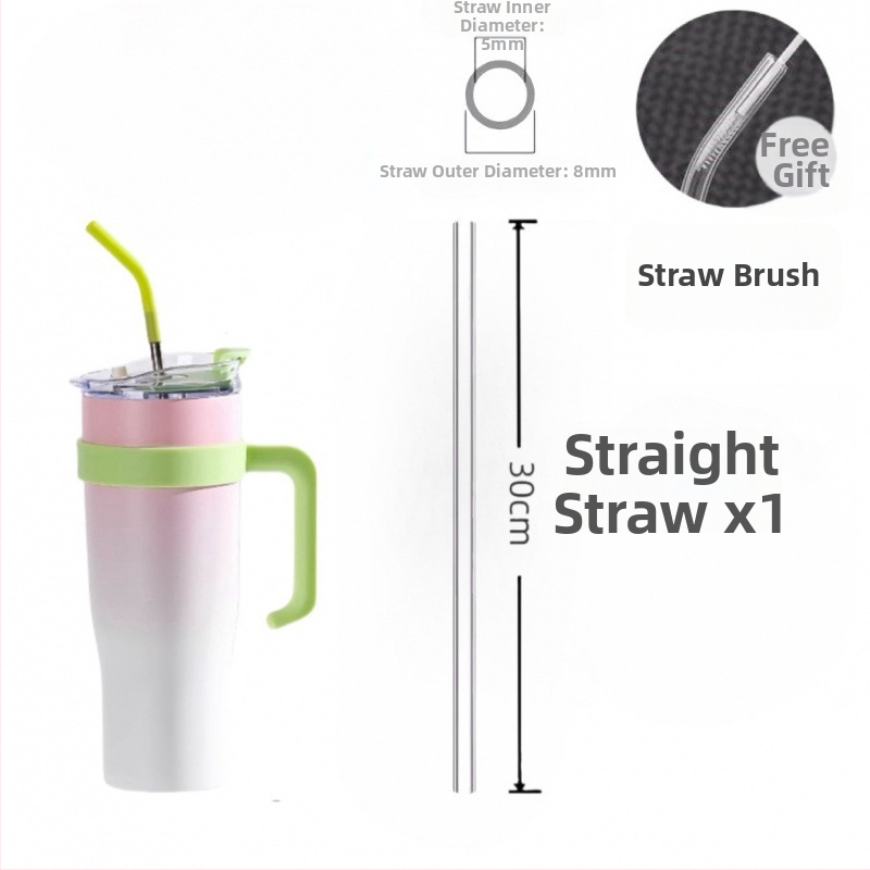 Predĺžená 30 cm priehľadná žiaruvzdorná sklenená slamka, kompatibilná so Stanley Ice Cup, potravinárska, rovná a ohnutá