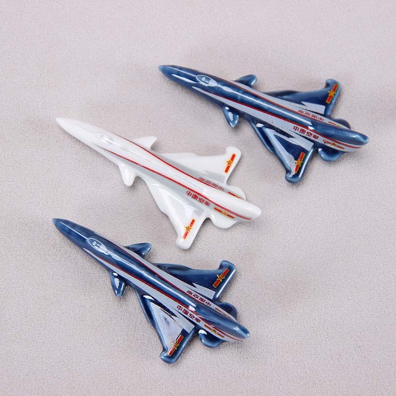 Decorațiune avion din porțelan, ornament ceramic cu suport pentru pixuri și suport pentru bețișoare, pentru birou și casă