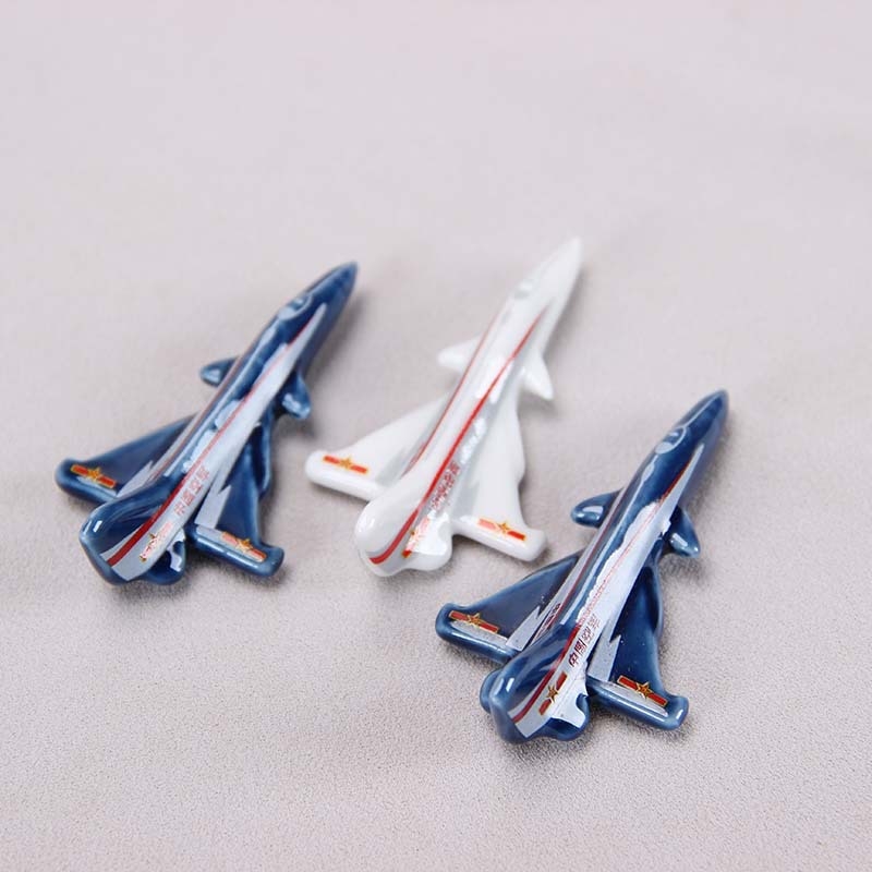 Decorațiune avion din porțelan, ornament ceramic cu suport pentru pixuri și suport pentru bețișoare, pentru birou și casă