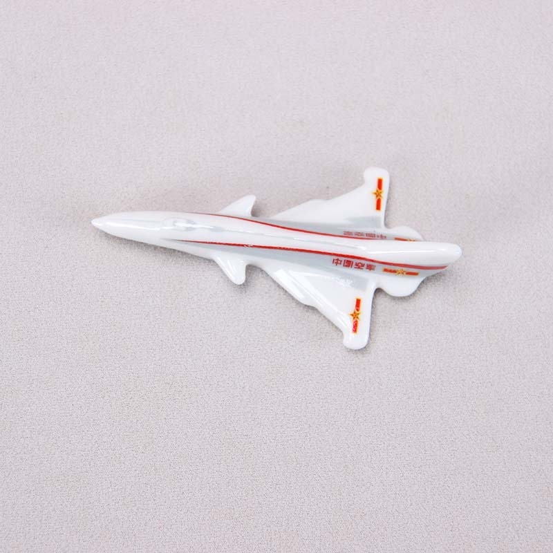 Decorațiune avion din porțelan, ornament ceramic cu suport pentru pixuri și suport pentru bețișoare, pentru birou și casă