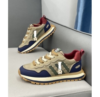 Férfi cipő őszi 2024, felsőrész bőr, vastag talp, háromcsíkos casual edzőcipő – dad shoes