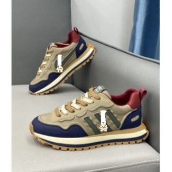 Férfi cipő őszi 2024, felsőrész bőr, vastag talp, háromcsíkos casual edzőcipő – dad shoes